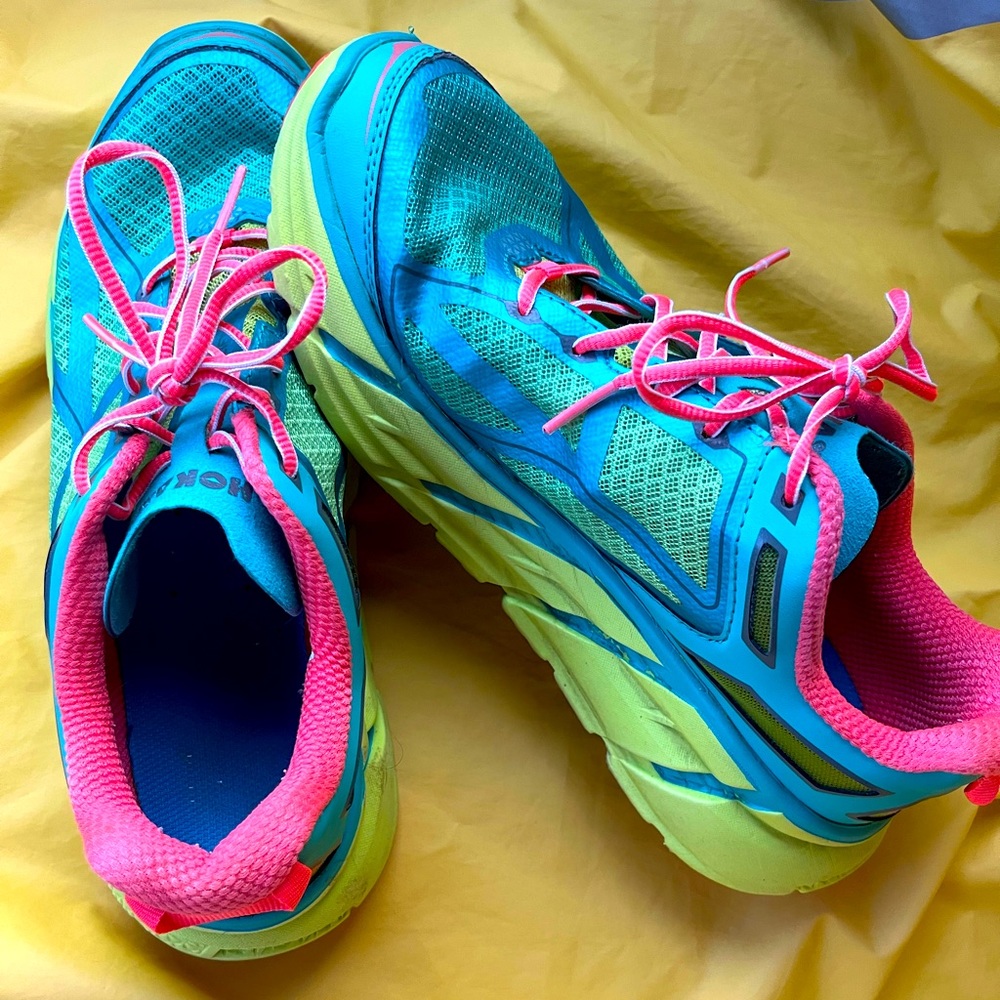 Neon Clifton Hoka’s Size Women’s 7. Gently used.